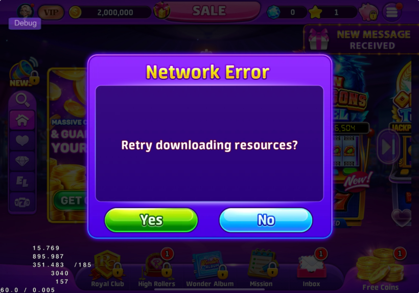 问题表现 - 资源下载弹窗